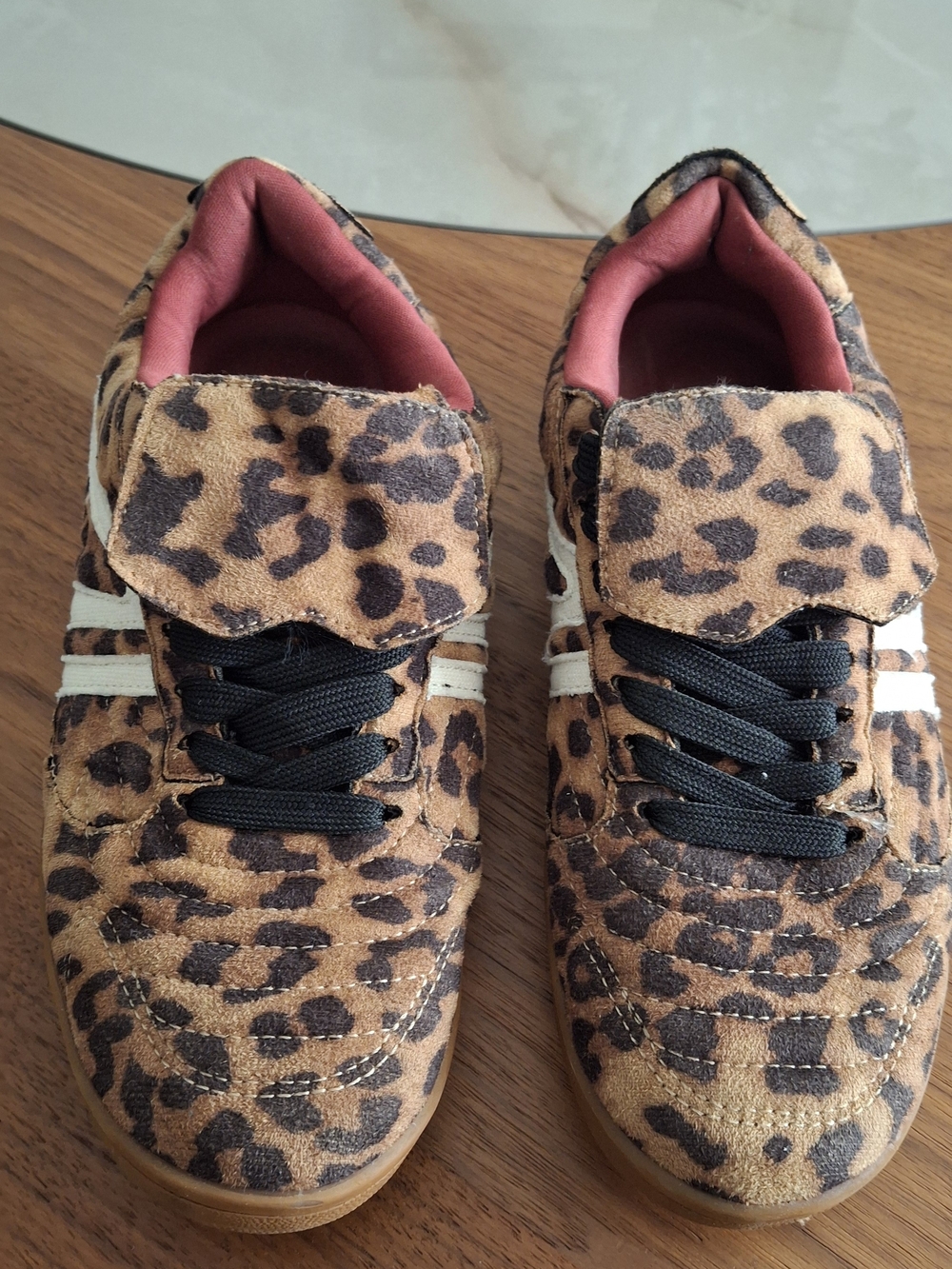 Steve Madden Leopard Print Sneakers with White Stripes